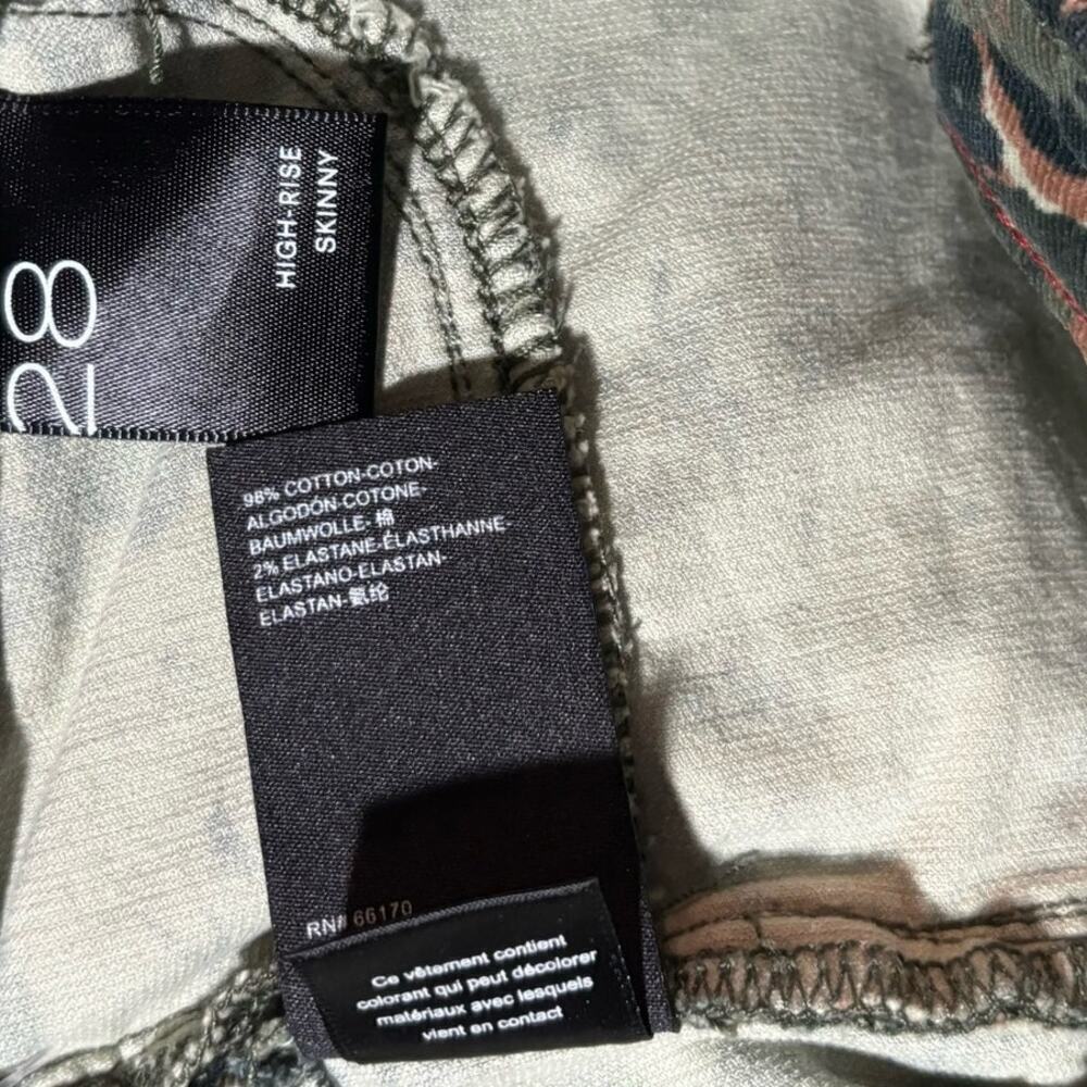 NWT Anthropologie Pilcro High Rise Camo Floral Corduroy Skinny Leg Pant Size 28 - Picture 8 of 8